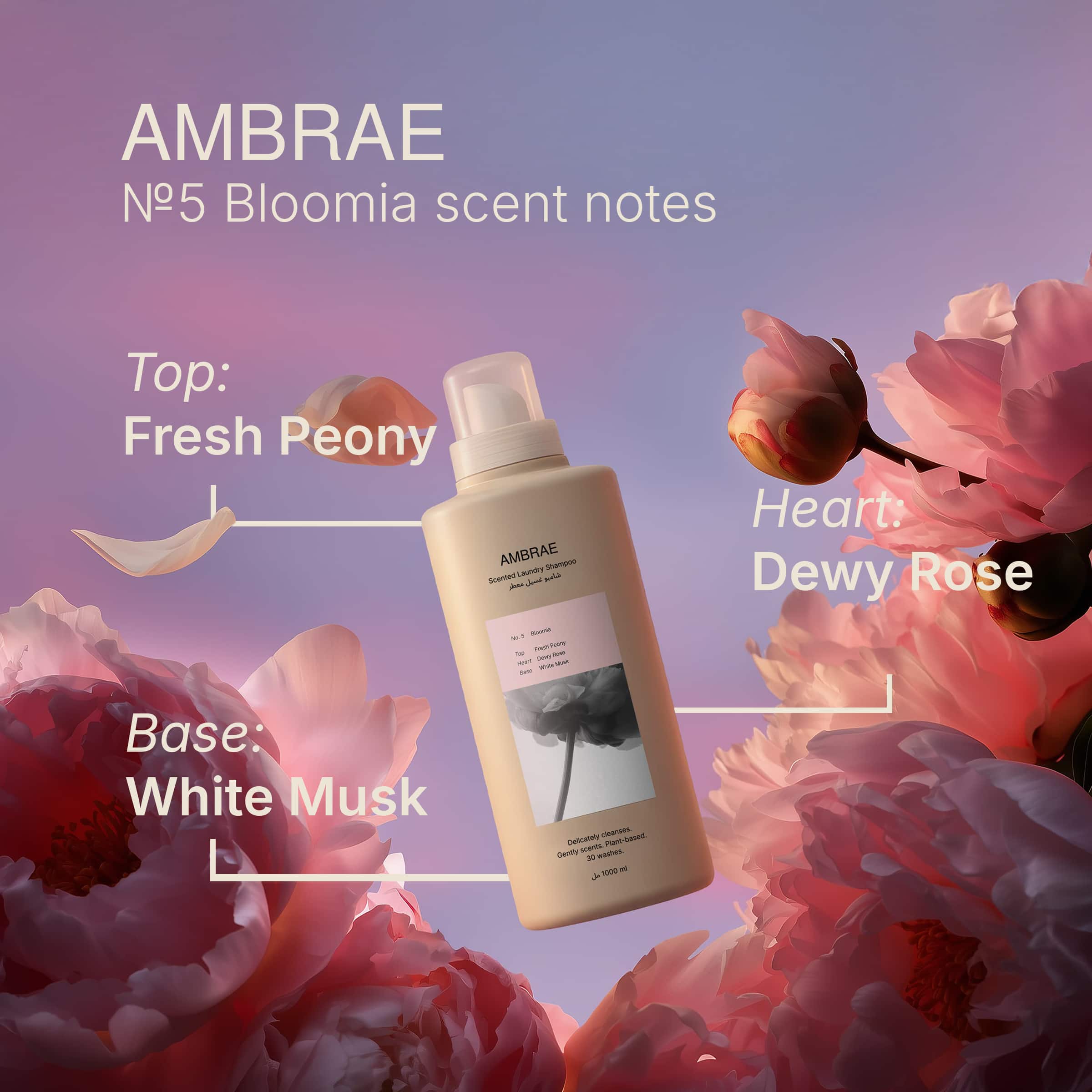 Bloomia No.5 - Scented Laundry Shampoo & Conditioner REFILL 2x1L